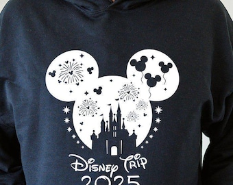 Custom Disney Vacation 2025 Hoodie, Funny Disney Couple Hoodie, Best Disney Family Hoodie, Disneyworld Hoodie, Disney Trip 2025 Hoodie