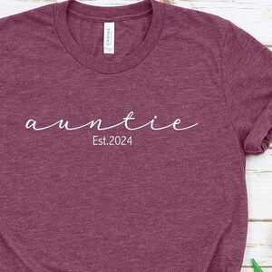Custom Auntie Est Shirt, Personalized Est Auntie Shirt, New Auntie Shirt, Gift for New Aunt, Best Aunt Shirt, Aunt Shirt, Favorite Aunt Tee