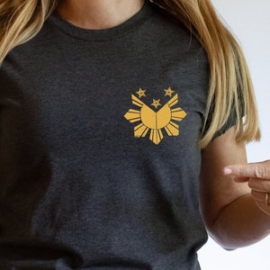 Chemise philippine étoile du soleil, chemise philippine drôle, chemise drapeau philippin, chemise asiatique Pinoy Pride, chemise Pinoy Pinay, chemise américaine philippine