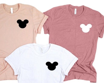 Disney Pocket Mickey Head Shirt, Disney Mickey Minnie Shirt, Disney Trip Shirt, Disneyworld Shirts, Disneyland, Mickey Ear Shirt, Minnie Tee