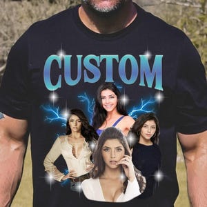 Wife Husband Gift Tee, Bachelorette Gift, Custom Vintage Girlfriends Bootleg Shirt, Custom Your Own Picture Idea, Shirt With Girlfriend Face