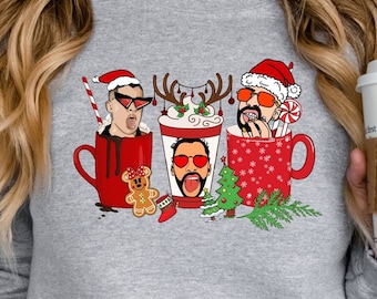 Bad Bunny Christmas Sweatshirt, Bad Bunny Christmas Santa Sweatshirt, Bad Bunny Coffee Sweatshirt, Christmas Bad Bunny Santa Claus Sweater