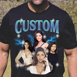 Wife Husband Gift Tee, Bachelorette Gift, Custom Vintage Girlfriends Bootleg Shirt, Custom Your Own Picture Idea, Shirt With Girlfriend Face