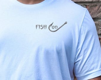Fish On Hook Pocket Shirt, Fisherman T-Shirt, Fathers Day Gift, Fishing Hook Shirt, Minimalist Hook Tee, Present For Fisher, Fishing Hobby