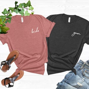 Bride and Groom Shirt, Wedding Shirt, Honeymoon Shirt, Couples Shirt, Just Married Shirt, Matching Shirt, Mr and Mrs Shirt, Newly Married