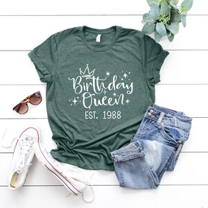 Birthday Queen Est 1989 Shirt, 35th Birthday Gift Idea, Birthday Date Est Shirt, Established Date Birthday Shirt, 1989 Birthday Shirt image 4