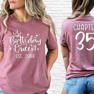 Birthday Queen Est 1989 Shirt, 35th Birthday Gift Idea, Birthday Date Est Shirt, Established Date Birthday Shirt, 1989 Birthday Shirt image 2