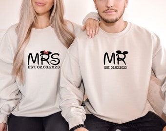 Disney Mr and Mrs Sweatshirt, Couples Wife Sweatshirt, Marriage Sweatshirt, Mickey Minnie Hoodie, Wife Hubs Sweatshirt, Future Sweatshirt