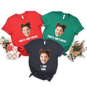 Custom Face Birthday Shirt, Funny Birthday Matching Shirt, Face Shirt, Custom Photo Shirt, Birthday Photo Shirt, Birthday Party Group Shirt image 2