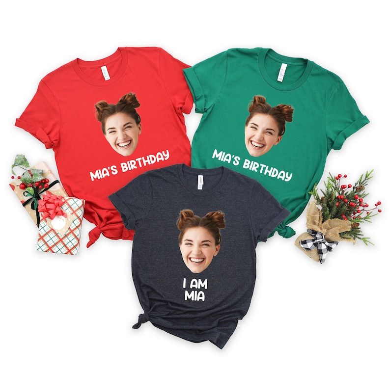 Custom Face Birthday Shirt, Funny Birthday Matching Shirt, Face Shirt, Custom Photo Shirt, Birthday Photo Shirt, Birthday Party Group Shirt image 2