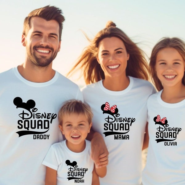 Custom Disney Squad T-shirt, Disney Family Shirt, Disney Vacation Shirt, Disney Trip Squad Gift, Personalized Family Shirt, Mickey Mause Tee