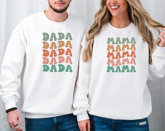 Mama and Dada Sweatshirt, New Mom and Dad To Be Sweatshirt, Pregnancy Announcement Sweatshirt, Matching New Mama and Dada Sweatshirt