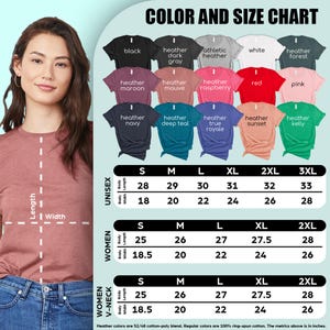 a women's t - shirt size guide for a woman