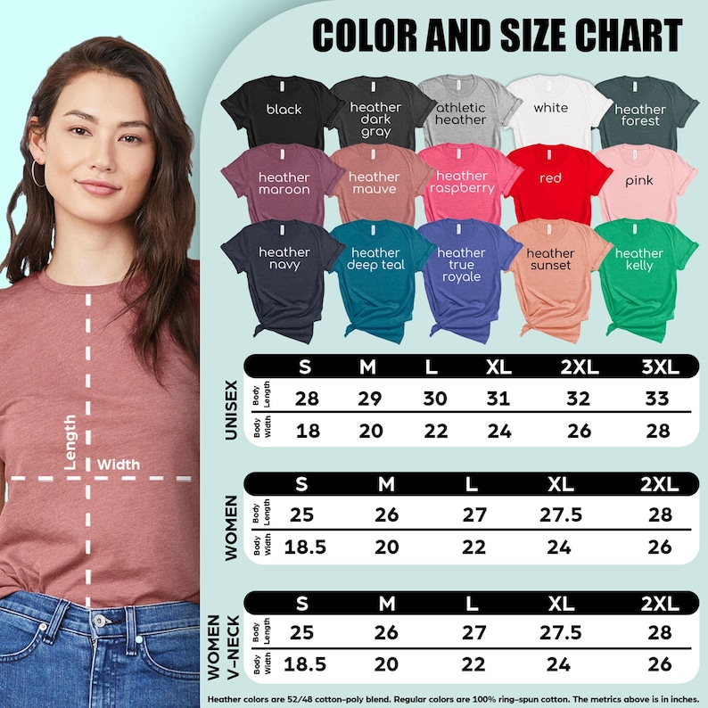 a women's t - shirt size guide for a woman