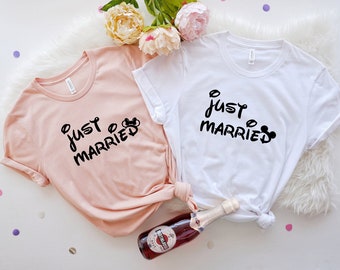 Just Married Shirts, Couples Shirts, Disney Honeymoon Shirt, Wedding Gift Shirt, Honeymoon Shirts, Bride and Groom Tee, Valentine Day Shirt