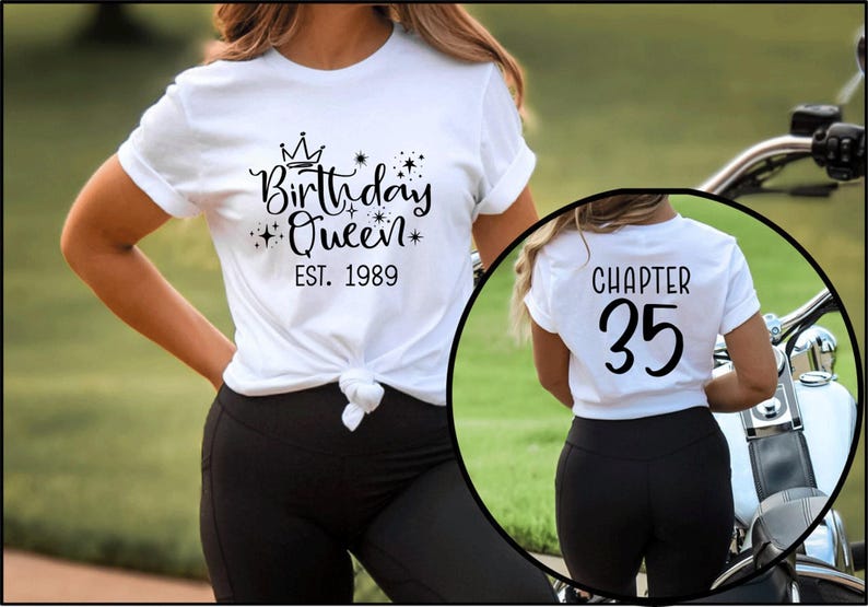 Birthday Queen Est 1989 Shirt, 35th Birthday Gift Idea, Birthday Date Est Shirt, Established Date Birthday Shirt, 1989 Birthday Shirt image 1