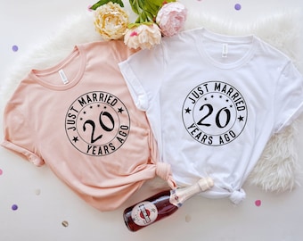 Custom 30 40 50 Just Married Shirts, 20th Anniversary Tee, Married For 30 Years, Anniversary Matching Shirt, 30th Anniversary Gifts, Couple