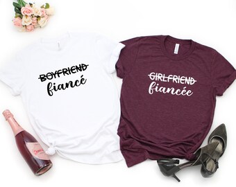 Wedding Shirt, Engagement T-shirt, Girlfriend Fiancee Tee, Boyfriend Fiance Shirt, Just Engaged Shirt, Newly Engaged Shirt, Honeymoon Shirt