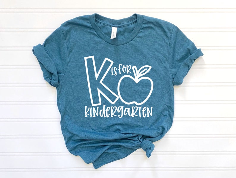 K is For Kindergarten, Kindergarten Teacher, Kindergarten Shirt, Teacher Shirt, Field Trip Shirt, Alphabet Shirt, Gift For Teachers image 2