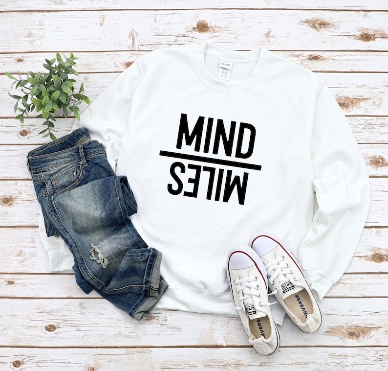 Running Sweatshirt, Workout Sweatshirt, Fitness Sweatshirt, Mind Over Miles Sweatshirt, Be Stronger Sweatshirt, Distance Runner Sweatshirt image 3