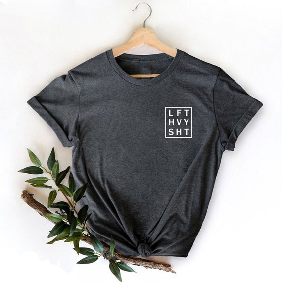 Fitness Pocket Shirt, Lift Heavy, Gym Minimalist Shirt, Motivational Shirt, Workout Tee, LFT HVY SHT, Funny Workout Shirt, Lifting Tshirt
