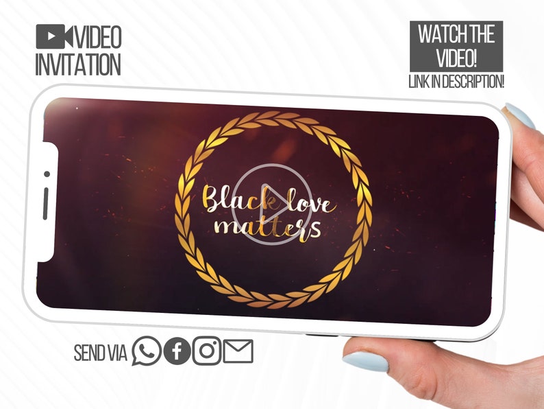 Large-scale sale Video 5% OFF Invitation Black Love Wedding Matters BLM A