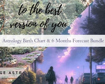 Astrology Bundle: Birth Chart + 6 Month Forecast | 60+ Pages | Personalized Natal Chart + Transit Report | PDF Digital Download