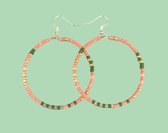 Peachy Pink Oppy Hoops