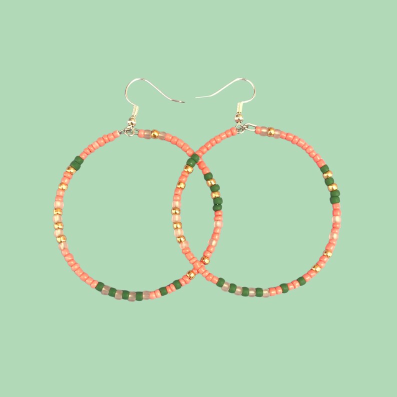 Peachy Pink Oppy Hoops image 1