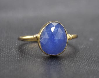 Handmade OOAK Rose Cut Purple 14k Solid Yellow Gold Tanzanite Ring (US Size 8)