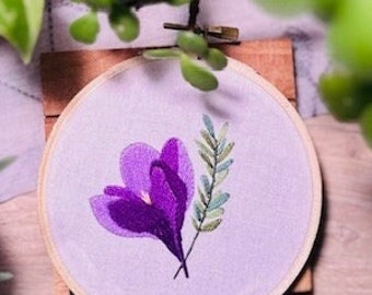 Padrão de bordado dos primeiros sinais da primavera - padrão de 4 polegadas - DOWNLOAD DIGITAL