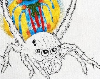 Padrão de bordado de aranha pavão. Padrão 6". DOWNLOAD DIGITAL.