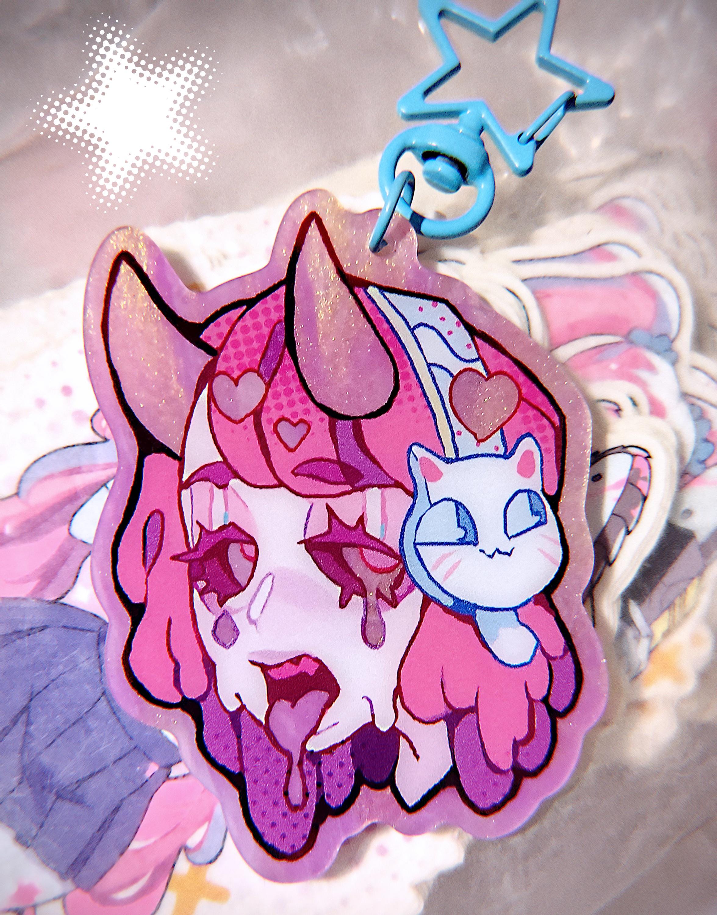 Goul Girl Harajuku Cute Gore Pearl Keychain - Etsy