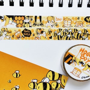 Honey cute anime boy washitape bee cute decorative yellow bees bumblebee urban style