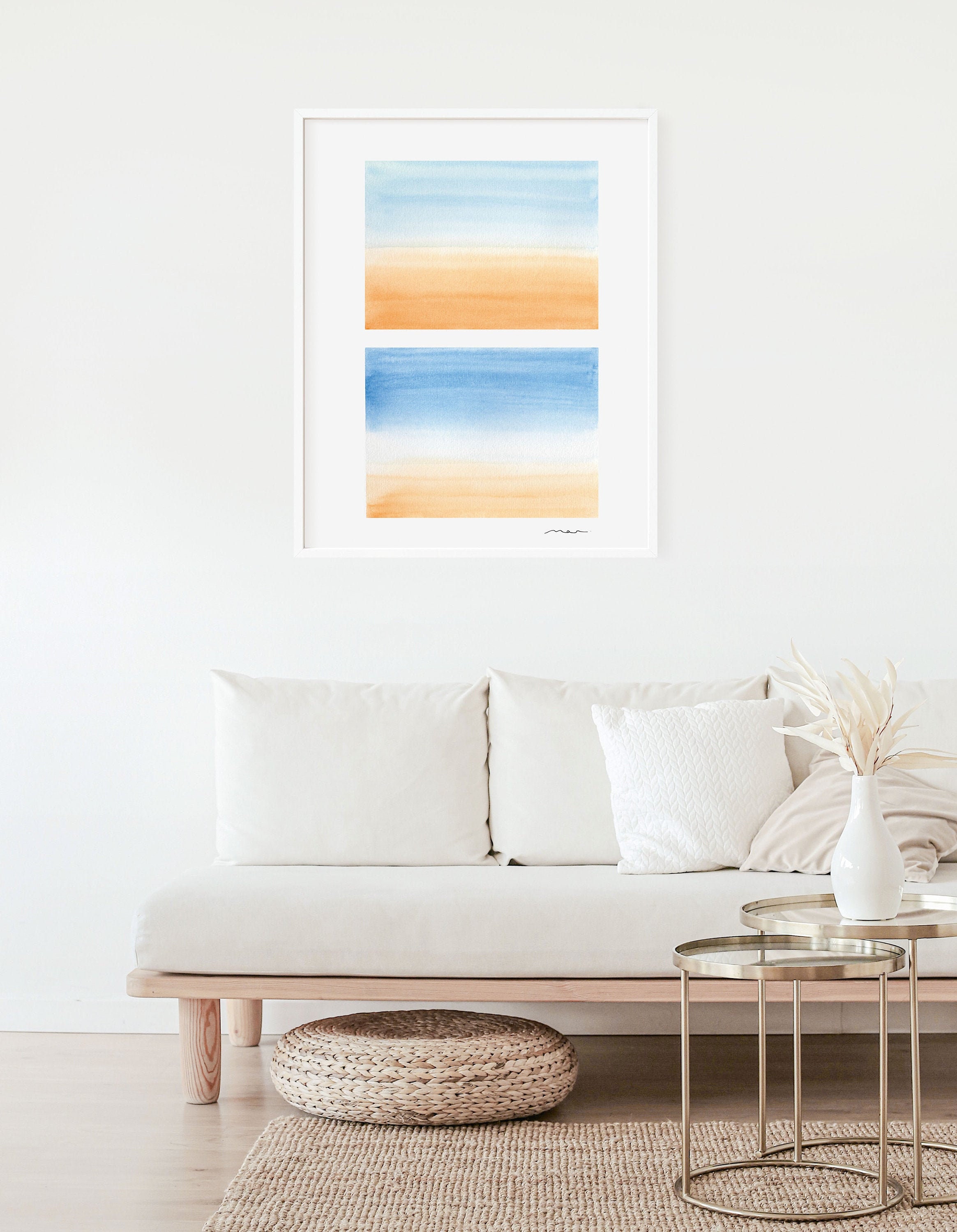 Ocean Print Coastal Wall Art Light Blue Ocean Summer Etsy