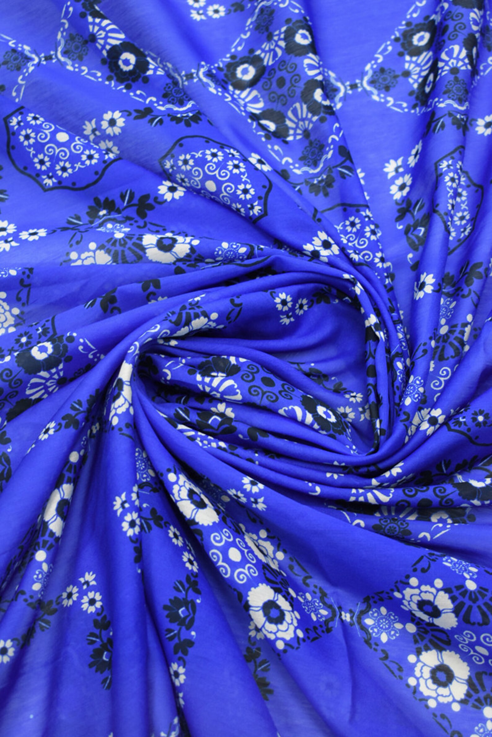 Cambric cotton fabric. Cambric Silk fabric. Cambric blue Etsy
