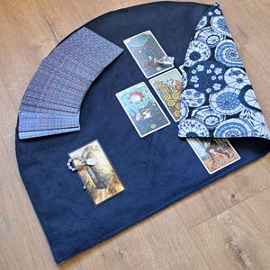 Blue velvet tarot reading mat