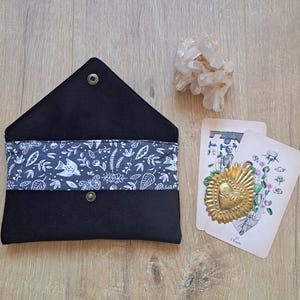 Pochette tarot, cartes, oracle, jeux velours noir