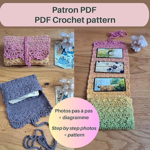 Patron pochette tarot et oracles au crochet PDF en français et anglais / Pochette "Pondichéry"
