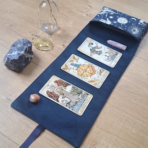 Pochette réversible tarot, cartes, oracle en velours