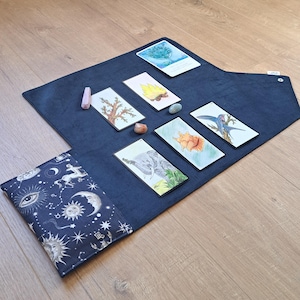 Tarot etui / orakel etui / tarot leesmat, kaarten, fluwelen orakel / nomadische leesmat / altaar