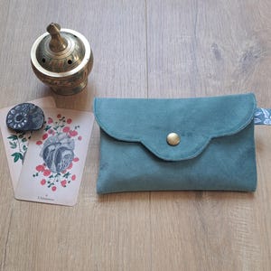 Pochette tarot, cartes, oracle, jeu velours vert