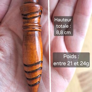 Thoth-Pendel aus beschwertem, gebeiztem und graviertem Buchsbaumholz Bild 4