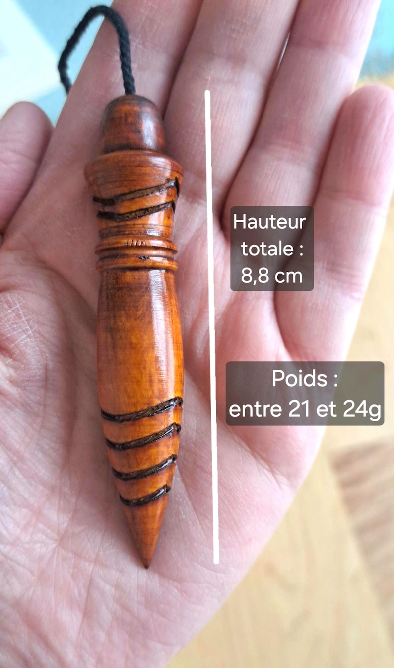 Thoth-Pendel aus beschwertem, gebeiztem und graviertem Buchsbaumholz Bild 4