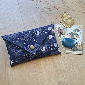 Pochette tarot, cartes, oracle, jeu motif astres