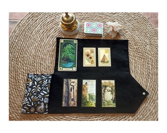 Pochette tarot / pochette oracle / tapis de tirage tarot, cartes, oracle en velours / tapis de tirage nomade / autel