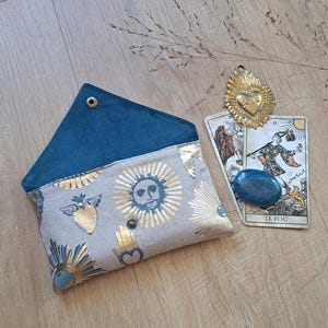 Pochette tarot, cartes, oracle, jeu bleu