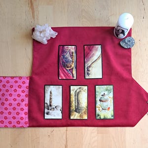 Pochette tarot / pochette oracle / tapis de tirage tarot, cartes, oracle en velours / tapis de tirage nomade / autel