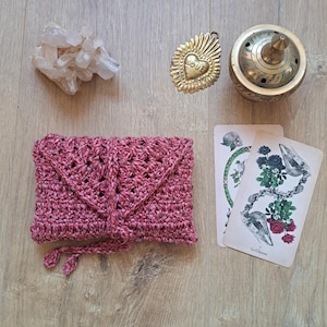 Pochette tarot, cartes, oracle au crochet