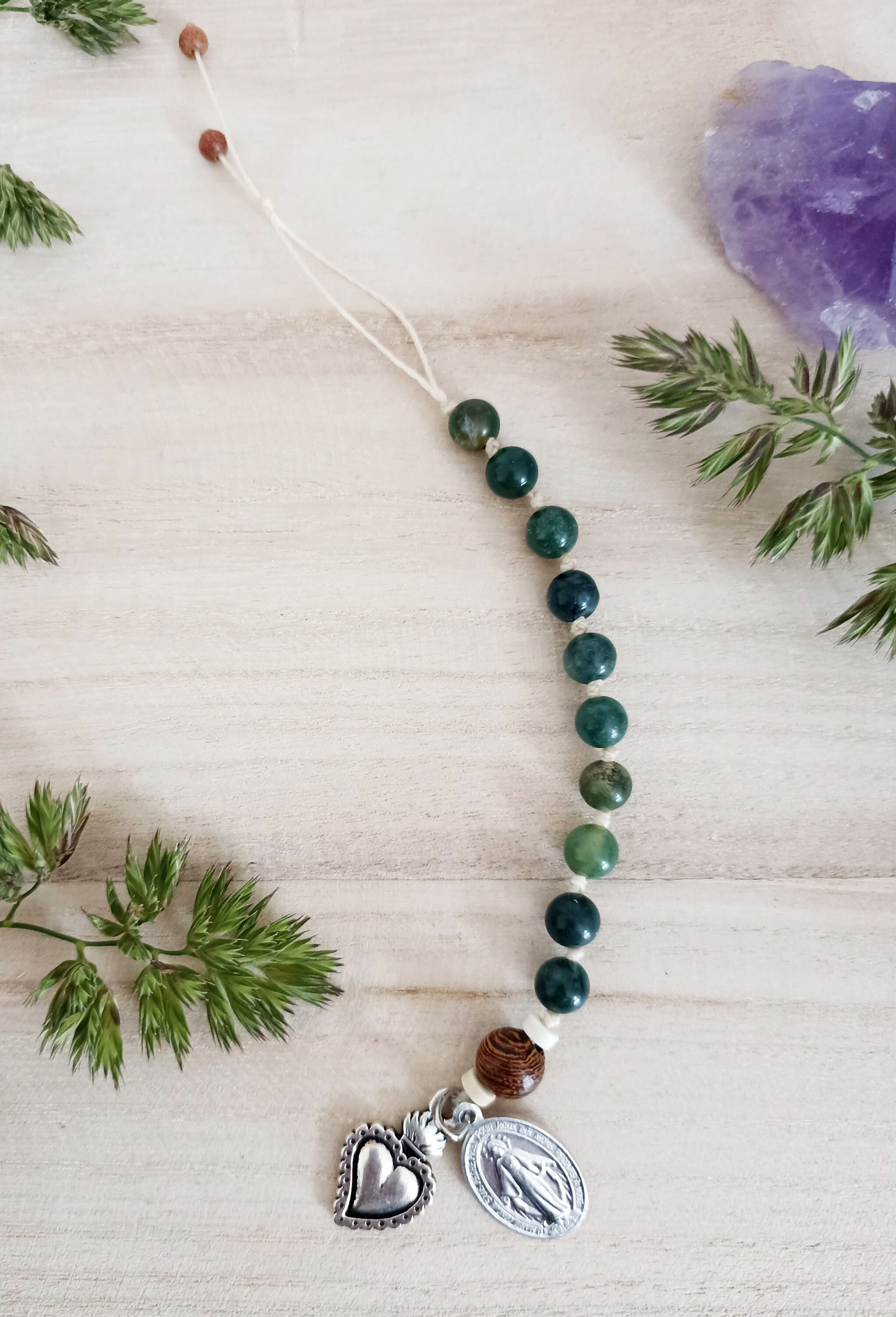 Dizainier/Mini Chapelet en Agate Mousse Marie